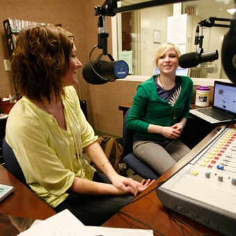 Students in Marquette Radio booth