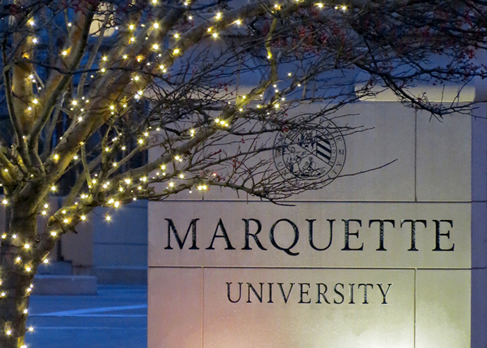 Christmas lights at Marquette University