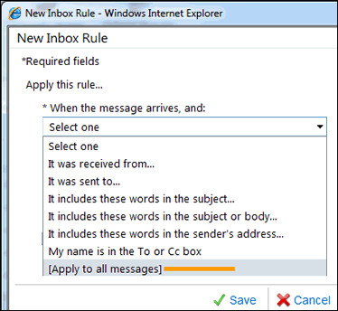 Click Select one > [Apply to all messages]