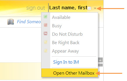 Click Open Other Mailbox.