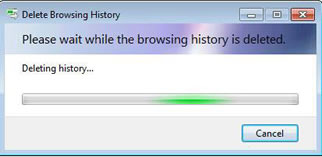 A window may open with a message... Deleting history ...