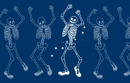 Photo of skeletons dancing