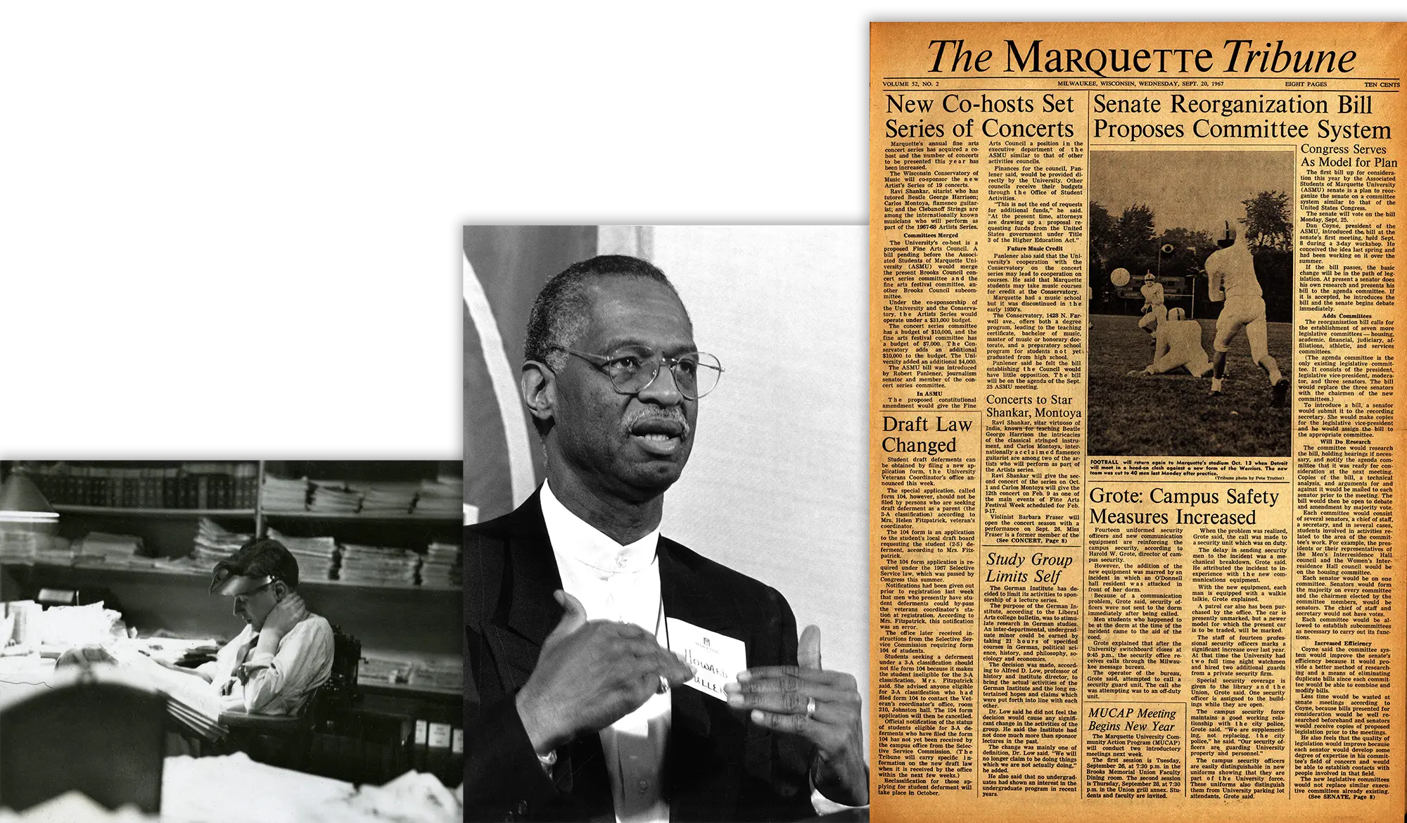 Marquette Tribune, Edwin Shanke, and Howard Fuller Marquette Tribune, Edwin Shanke, and Howard Fuller
