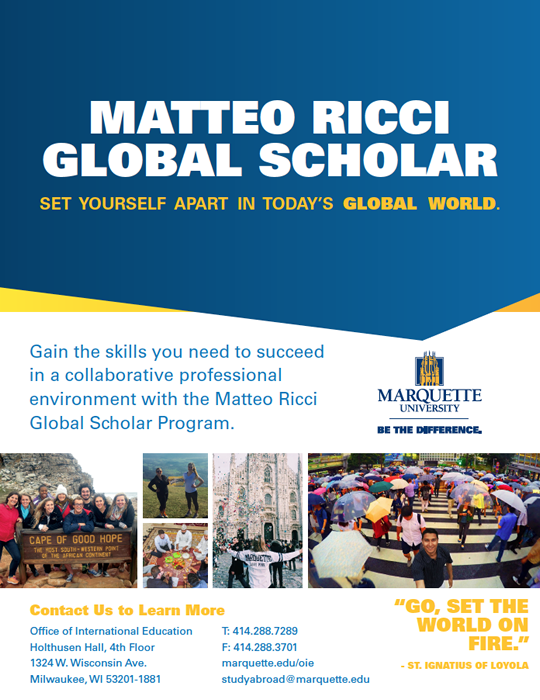 Matteo Ricci Global Scholar flyer image