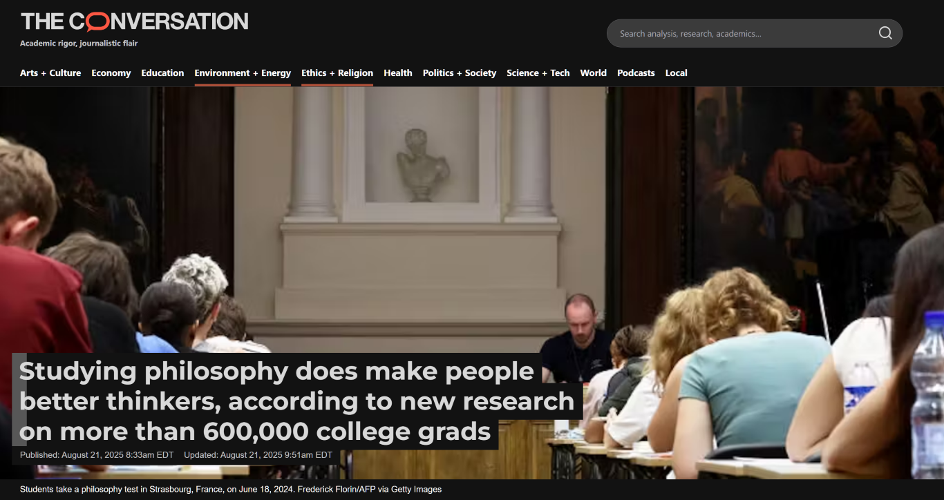 "Studying Philosophy Does Make People Better Thinkers" "Studying Philosophy Does Make People Better Thinkers"