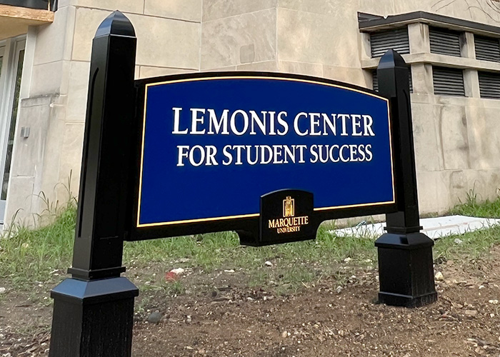 Lemonis Center for Student Success sign