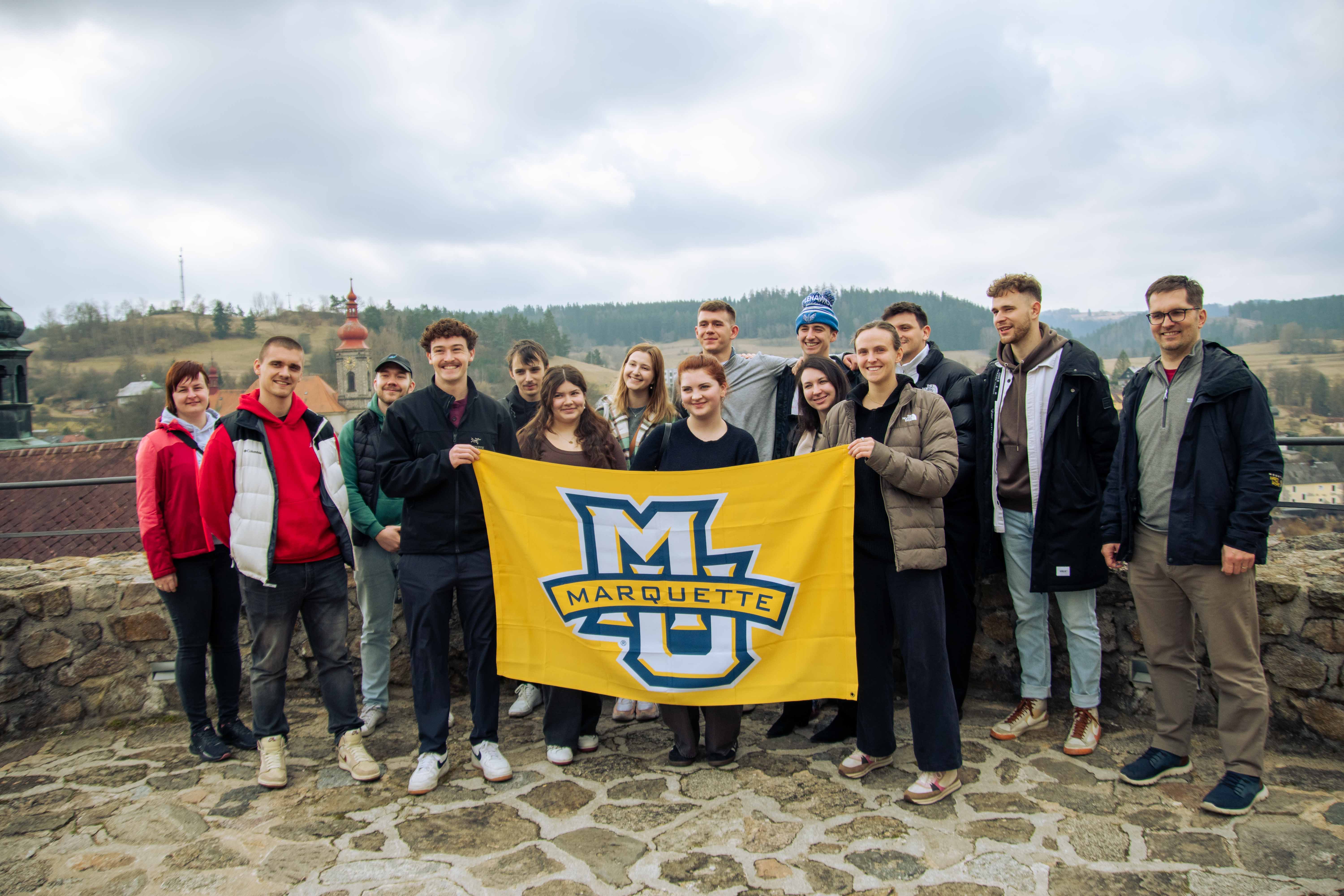 A group of students in Karlovy Vary, Czechia