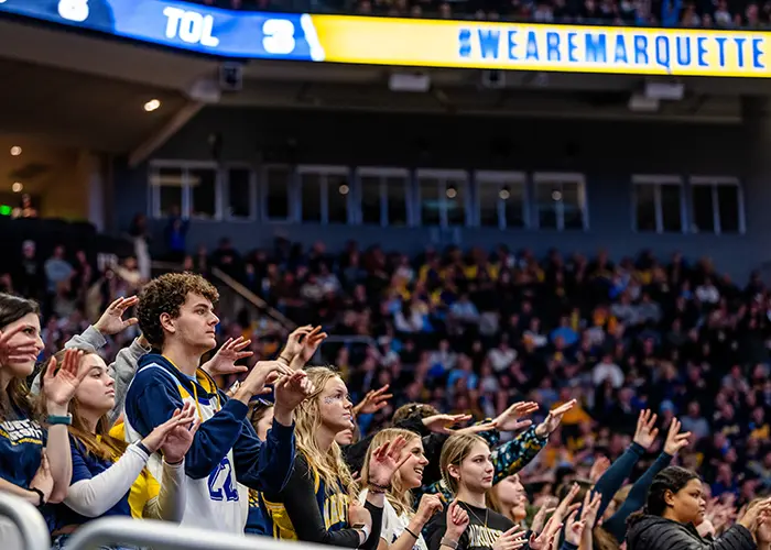 Fans at a Marquette Basketball game