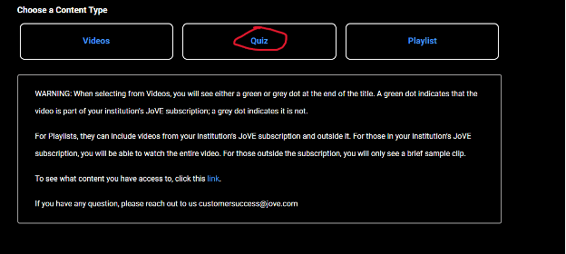 Add JoVE Quiz