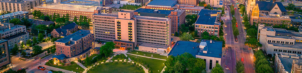 Campus at sunset