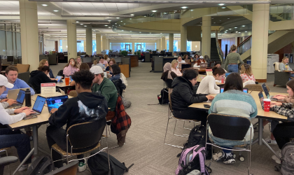 Marquette students studying in Raynor