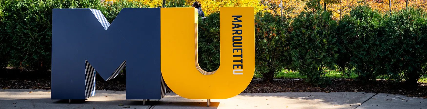 Marquette University letters on campus