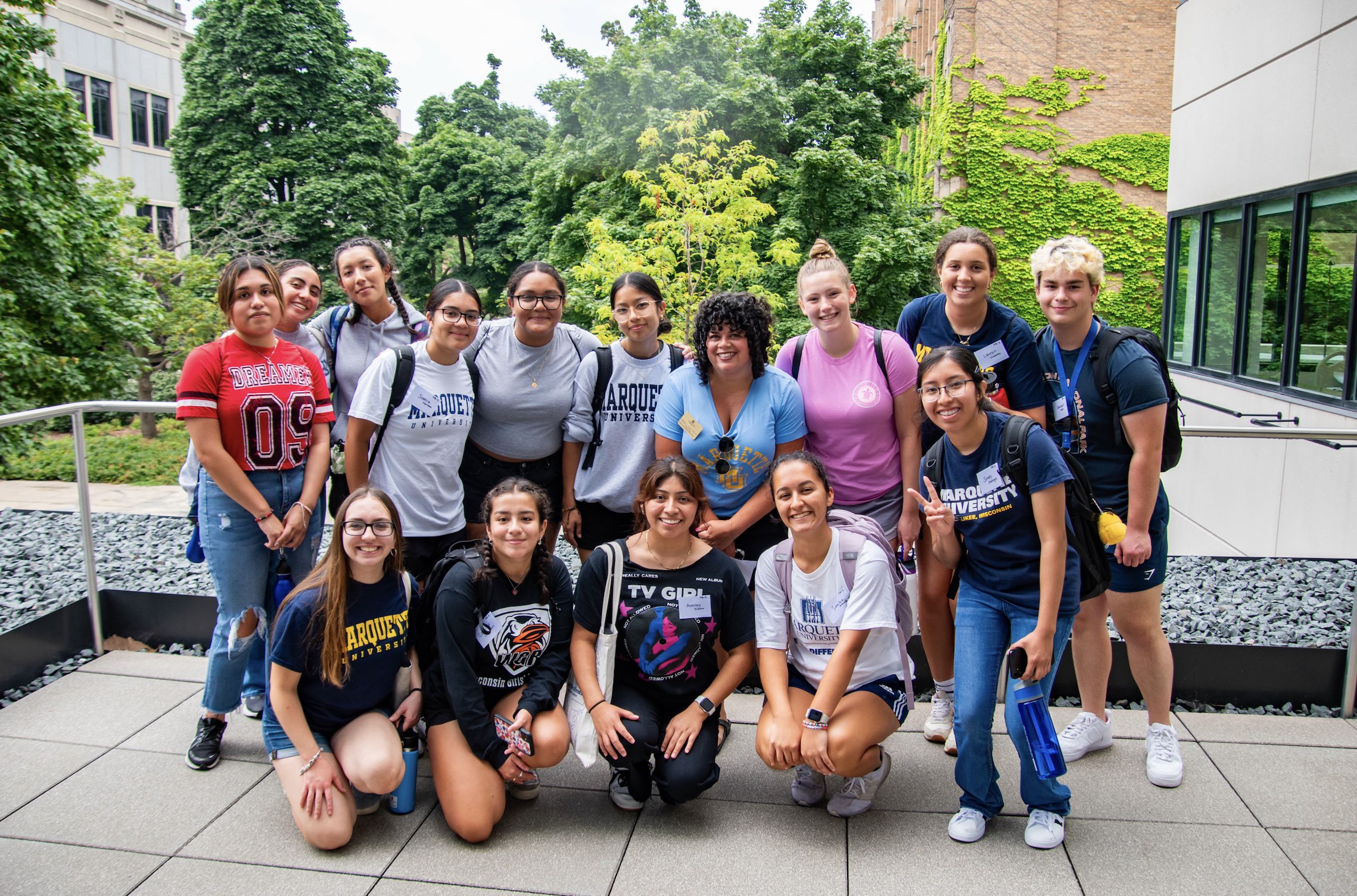 A group of Project BEYOND-2 students on the Marquette campus.