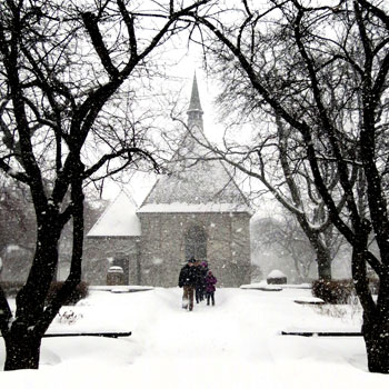 St. Joan of Arc Chapel in the snow