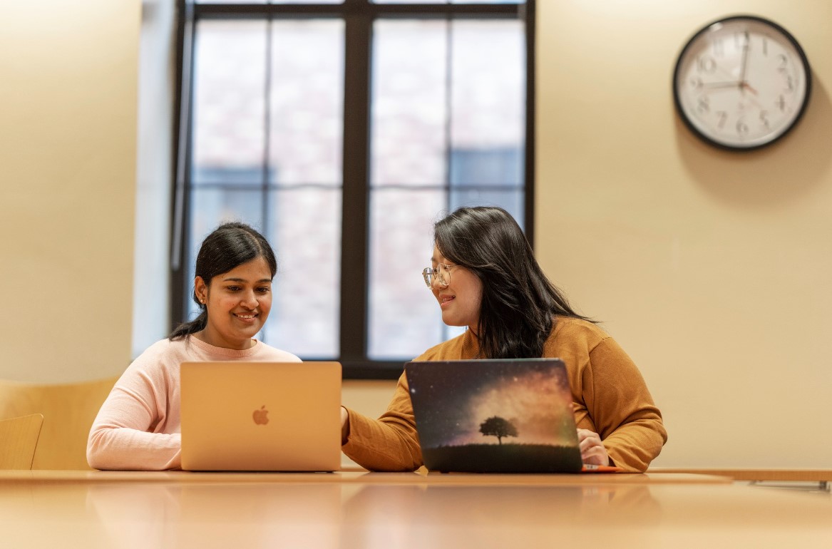 Two students studying