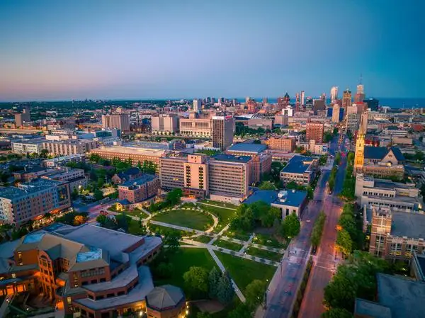 Aerial view of campus 