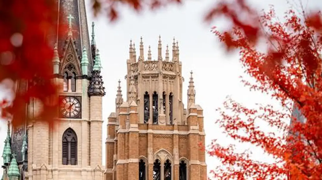 Fall photo of the university tower