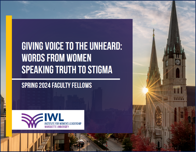 cover page of MU IWL Spring 2024 Faculty Fellows' White Paper: "Giving Voice to the Unheard"